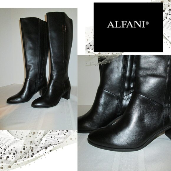 Alfani Shoes - Alfani Step Flex Black Leather Boots – Size 9.5M NWT